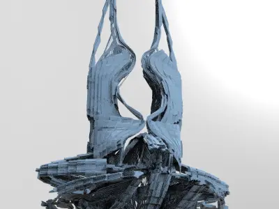 Atlantis Royal Coral Tower structures 3D model