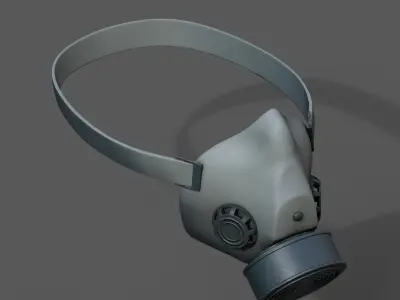 Gas mask helmet 3d model military combat fantasy cyborg space  Low-poly 3D model