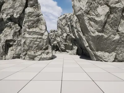 Cliff Rocks 02 Low-poly 3D model