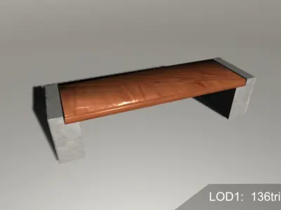 City Concrete Bench Free low-poly 3D model