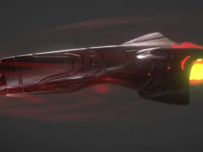 Spaceship - Keeper - Black Version 3D model