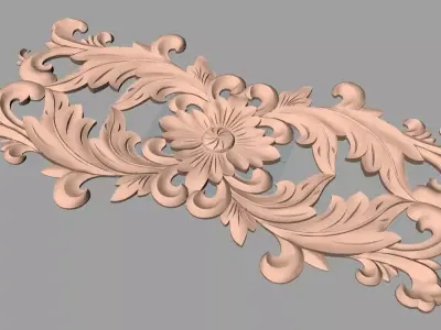 Door design 3D relief model STL format file for CNC carving E660 3D model