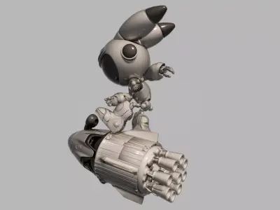 Mechanical Doll Rocket Vehicle Low-poly 3D model
