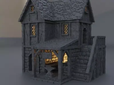 Town Blacksmith Tabletop Terrain 28 mm 3D print model