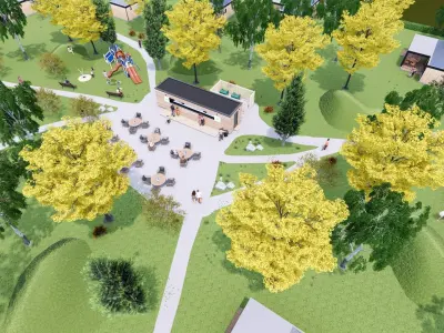 Mobile Kitchen bar fast food restaurant Free 3D model