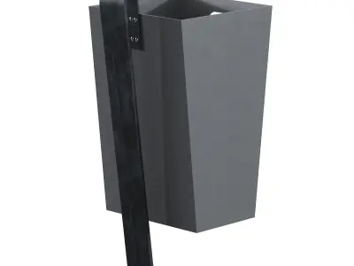 Trash Can Low-poly 3D model