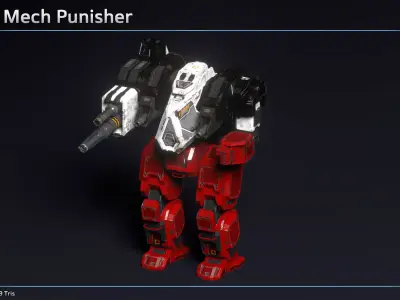 Heavy Mech Punisher Low-poly 3D model