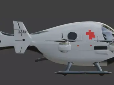 Futuristic Cartoon Medical Drone 3D Model Low-poly 3D model