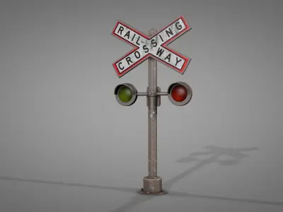 Modular Railway Track Lights Pack 3D model