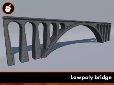Lowpoly bridge Low-poly 3D model