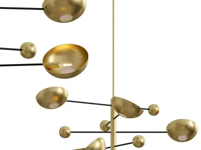 Salinas Chandelier Brass by luxdeco 3D model