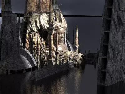 Alien Holy Temples Kit bash 5 3D model