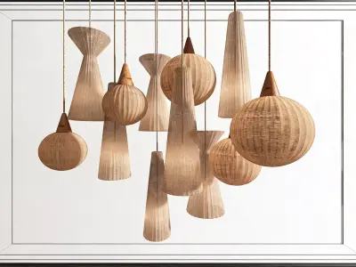 Southeast Asian woven chandeliers 3D model