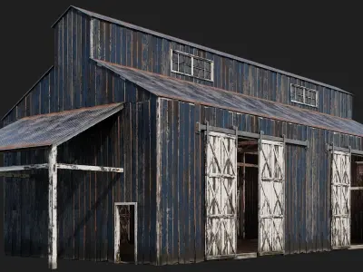 21-22-23-24 - Farm Buildings 4K PBR GameReady Low-poly 3D model