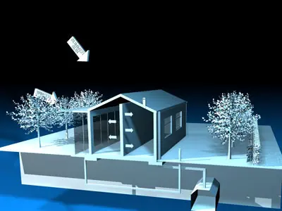 Ecological house cutaway 3D model