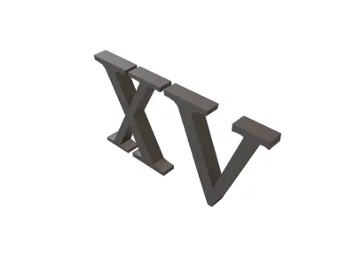 Roman Numerals 15 v1 001 Low-poly 3D model