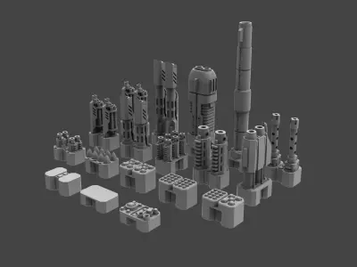 Armored Might - Omni Slot Weapons 3D print model