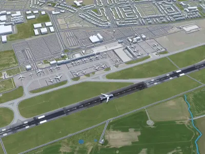 Liverpool John Lennon Airport Low-poly 3D model