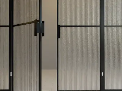 Glass partition door 88 Low-poly 3D model