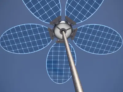 Solar Battery Light - Flower 3D model