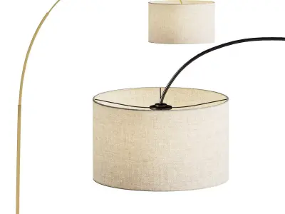 Overarching Linen Shade Floor Lamp 3D model