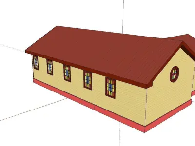 Architecture-Religion-God-Culture-Temple-0285 house with roof 3D model