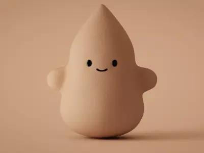 Sponge Character 3D Model Low-poly 3D model