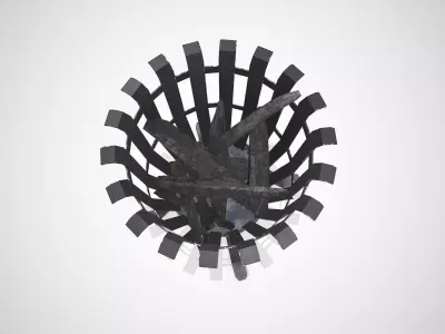 Fire Pit Basket Low-poly PBR Low-poly 3D model