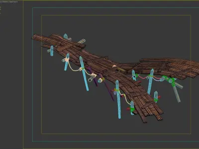wooden Bridge 3D model
