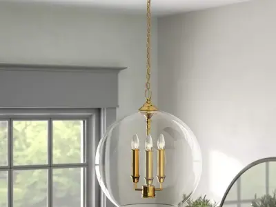 Karon Light Unique Statement Globe Pendant - 3 Colour 3D model