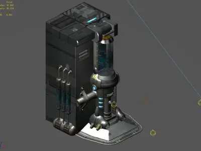 Sci Fi Building-Connection Wall 04 3D model