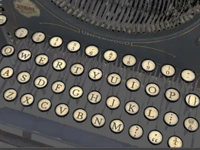 antique typewriter Low-poly 3D model
