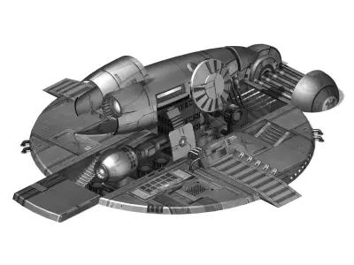 Spaceship - Ground Fortress 09 3D model