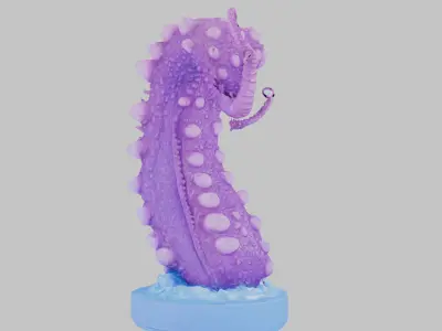 Stylized Tentacle Creature 3D Model Low-poly 3D model