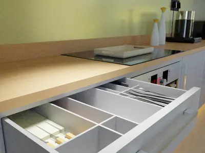 Kitchen with table and chairs 3D model