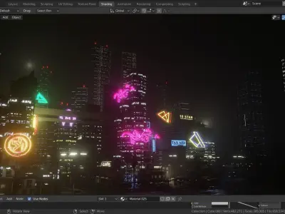 cyberpunk city 3D model