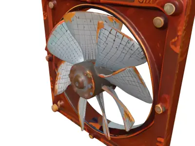 Rusty Industrial Exhaust Fan Low-poly 3D model