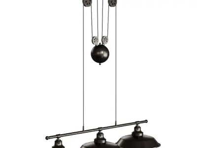 Westinghouse Iron Hill Three Light Indoor Island Pulley Pendant 3D model