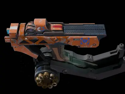 concept  gun Low-poly 3D model