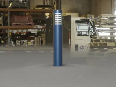 Low-Poly Blue Light Column 17 - Street Light Set-9 Low-poly 3D model