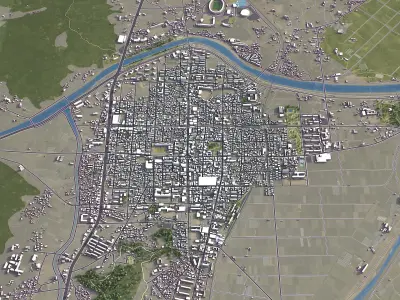 Sangju - 3D City Model Low-poly 3D model