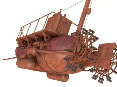 Old Rusty Submarine 3D model