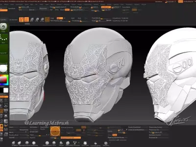 Thai Ornamental Cyber Helmet  3D Model for  CNC and 3D Printing 3D print model