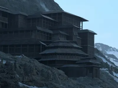 Ras al Ghul Mountain House from the  Batman Begins movie  3D model