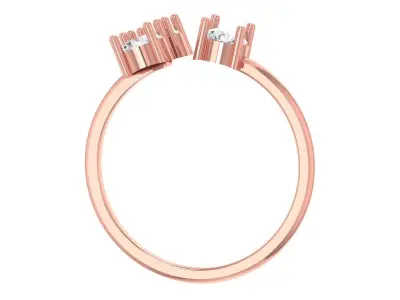 Three Stone Light Weight Band Ring 3D print model 9