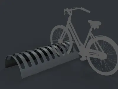 Bike Rack 14 PBR Game Ready Low-poly 3D model