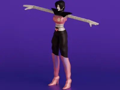 CyberLynx Rigged 3D Feline Cyborg Avatar for VRChat Low-poly 3D model