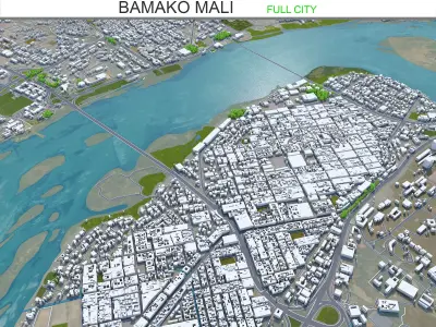 Bamako Mali 30km Low-poly 3D model