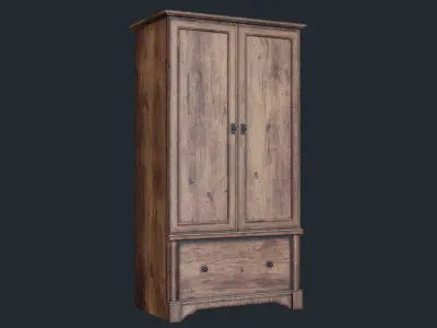 Wooden Almirah  Low-poly 3D model