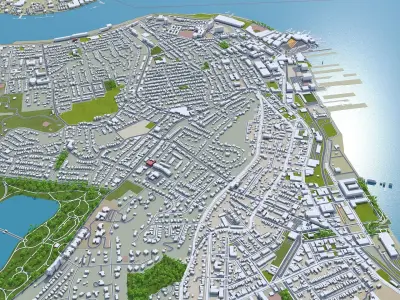Staten Island New York USA 40km Low-poly 3D model